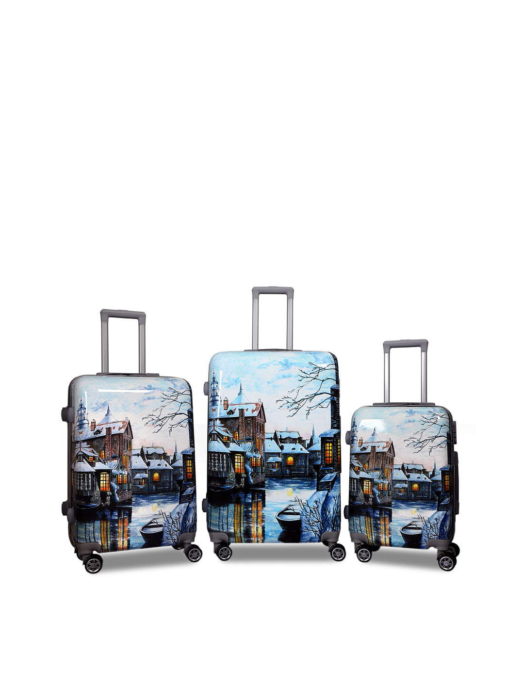 Polo Class Set Of 3 Printed Trolley Bags
