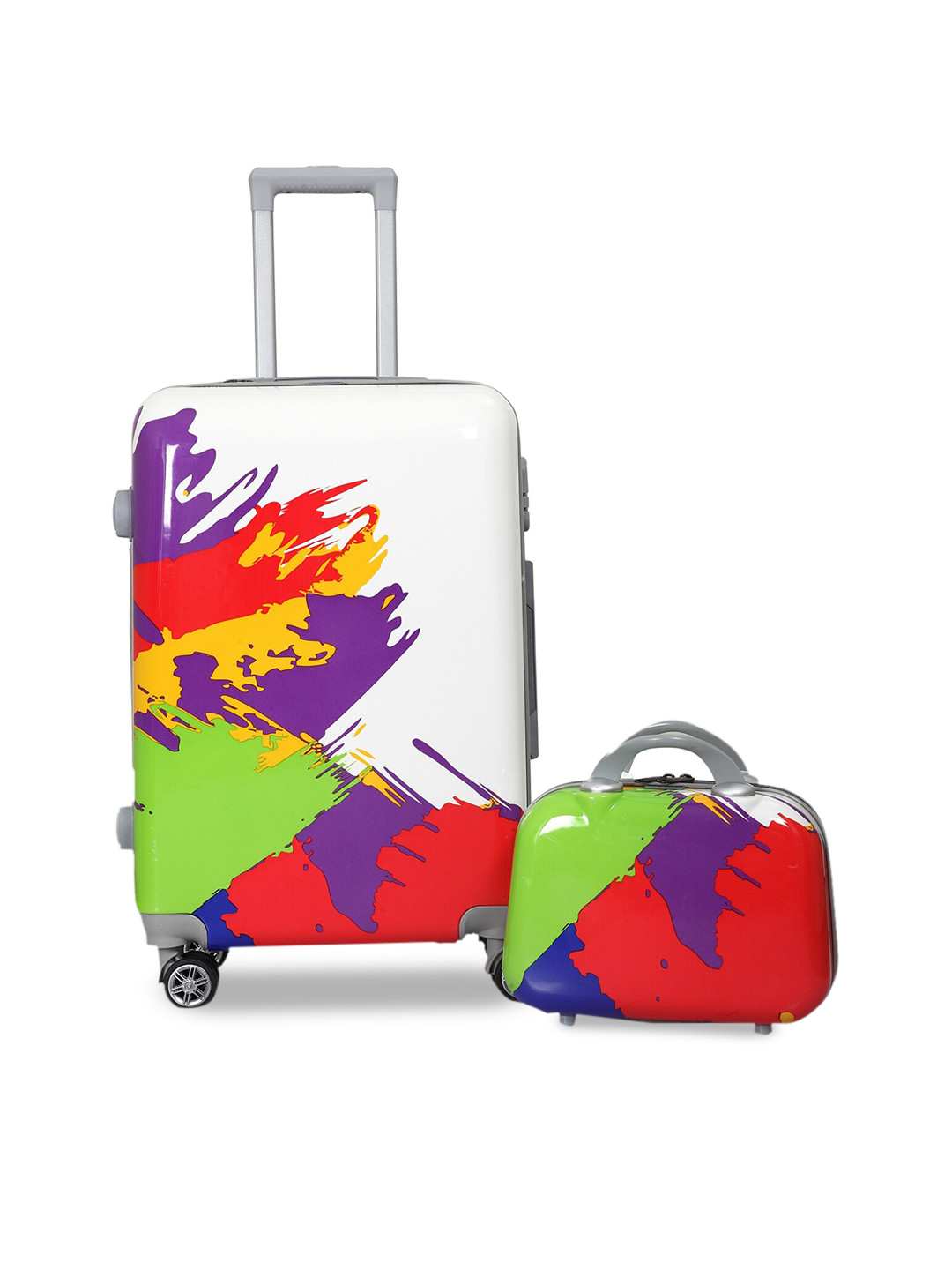 Polo Class Set Of 2 Multi-Coloured Printed Hard-Sided Trolley Suitcases