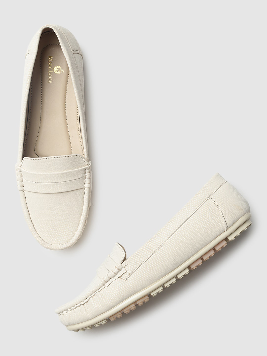Marc Loire Women Cream-Coloured PU Loafers