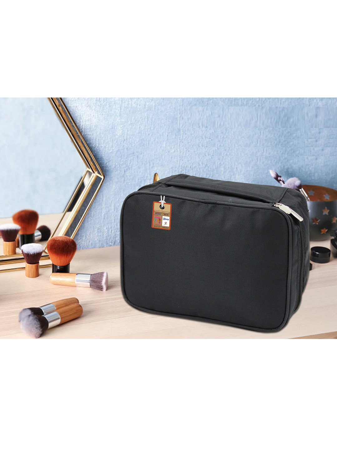 atorakushon Black Solid Makeup Storage Bag Jewellery Organisers