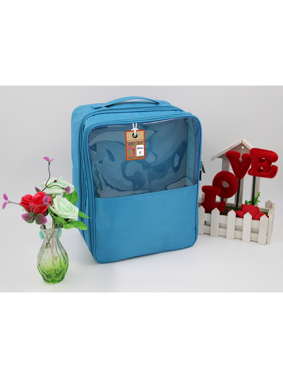 atorakushon Blue Self Design Shoe Organizers Travel Bags