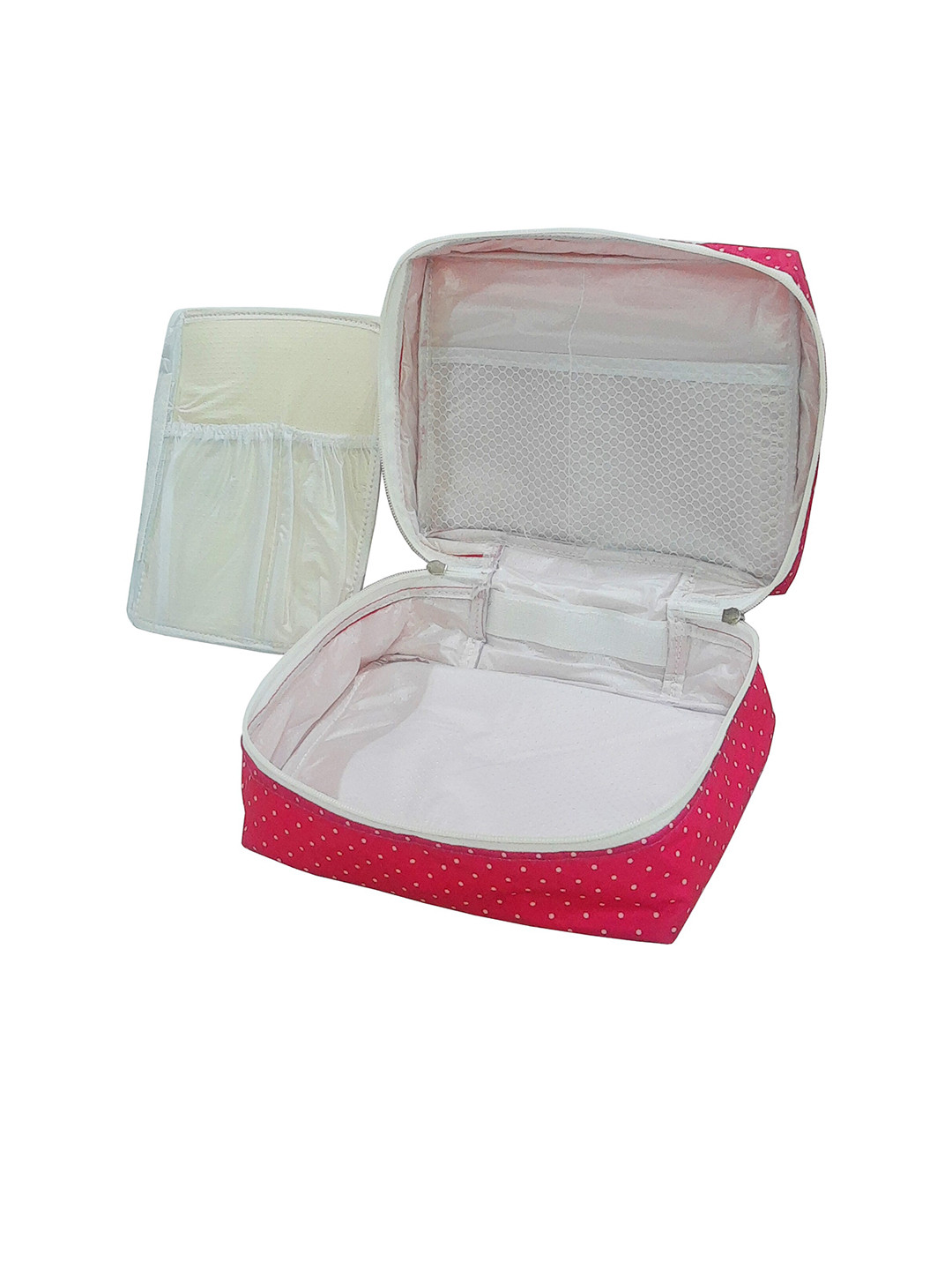 atorakushon Pink & White Printed Makeup Storage Bag Jewellery Organisers