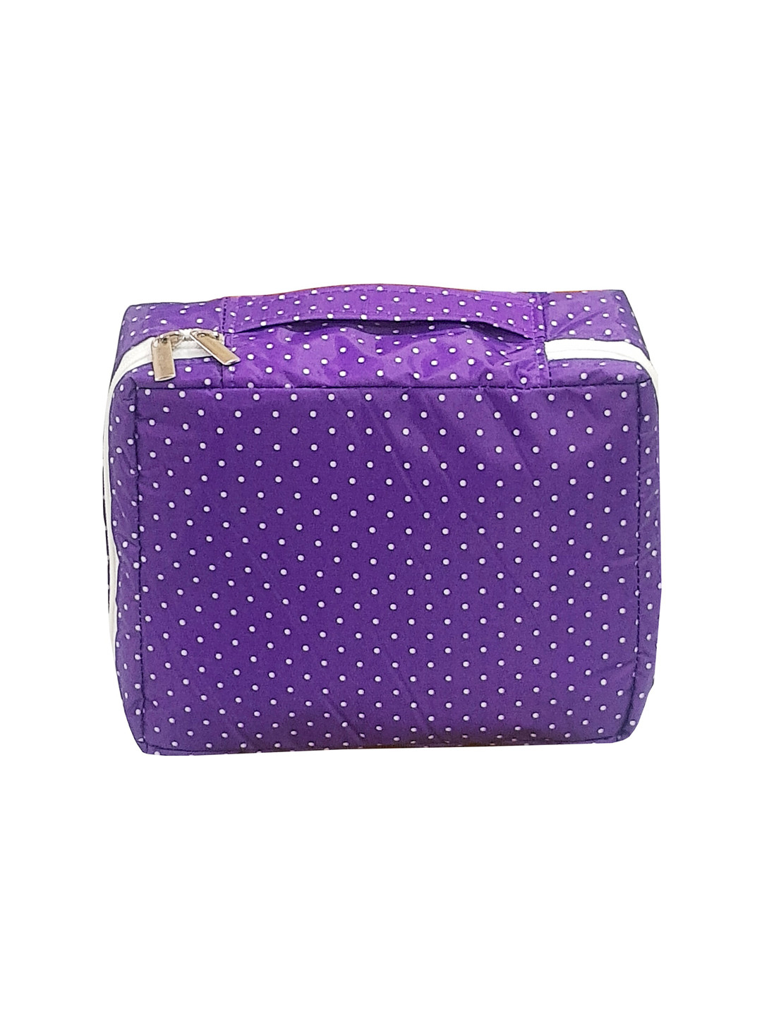 atorakushon Purple & White Printed Makeup Storage Bag Jewellery Organisers