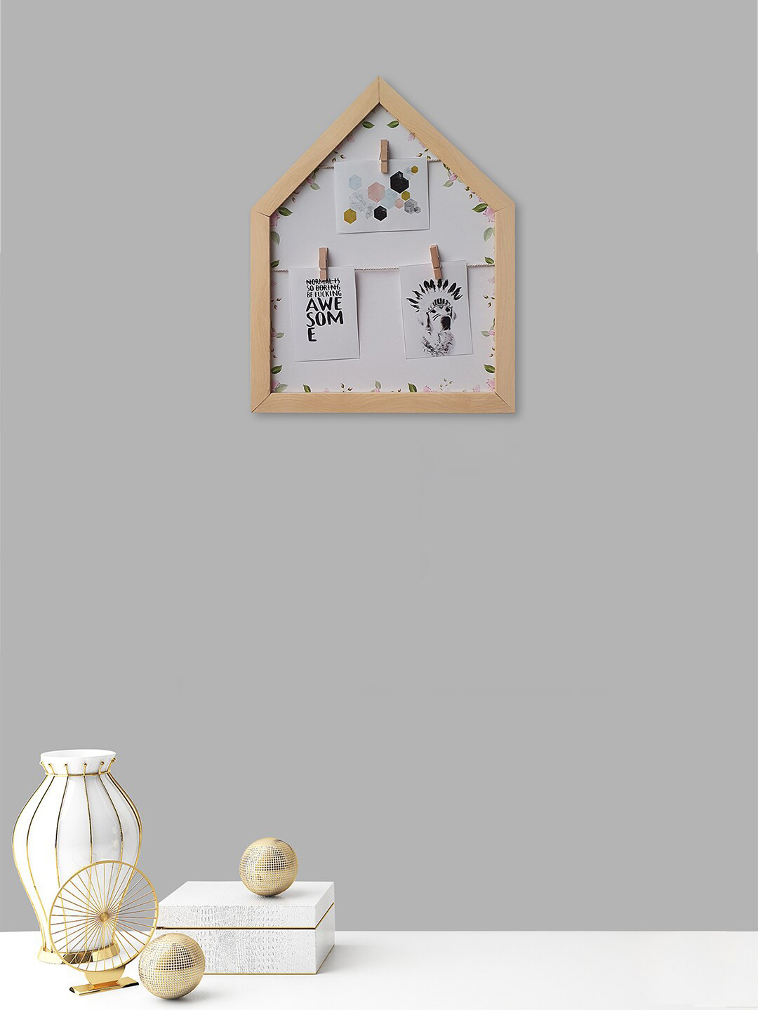 Art Street Beige & White Hut Shaped Wall Hanging Photo Frame