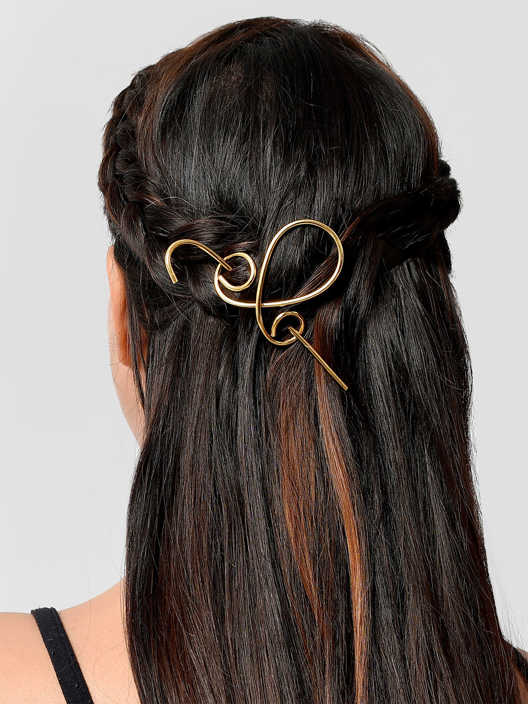 Silvermerc Designs Women Gold-Toned Spiral Bumpit Hair Pin