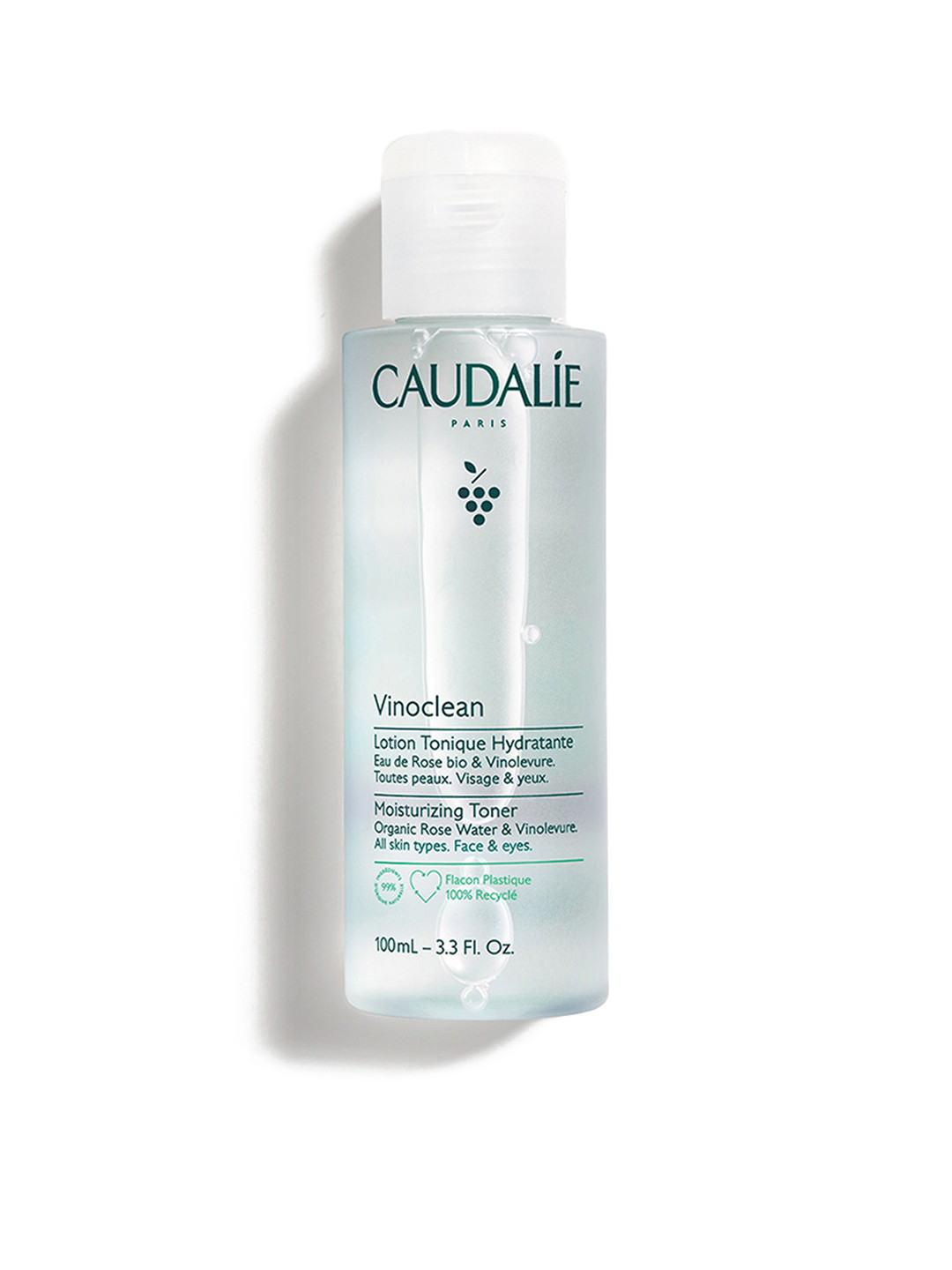 Caudalie Vinoclean Moisturizing Toner with Organic Rose Water & Vinolevure - 100 ml