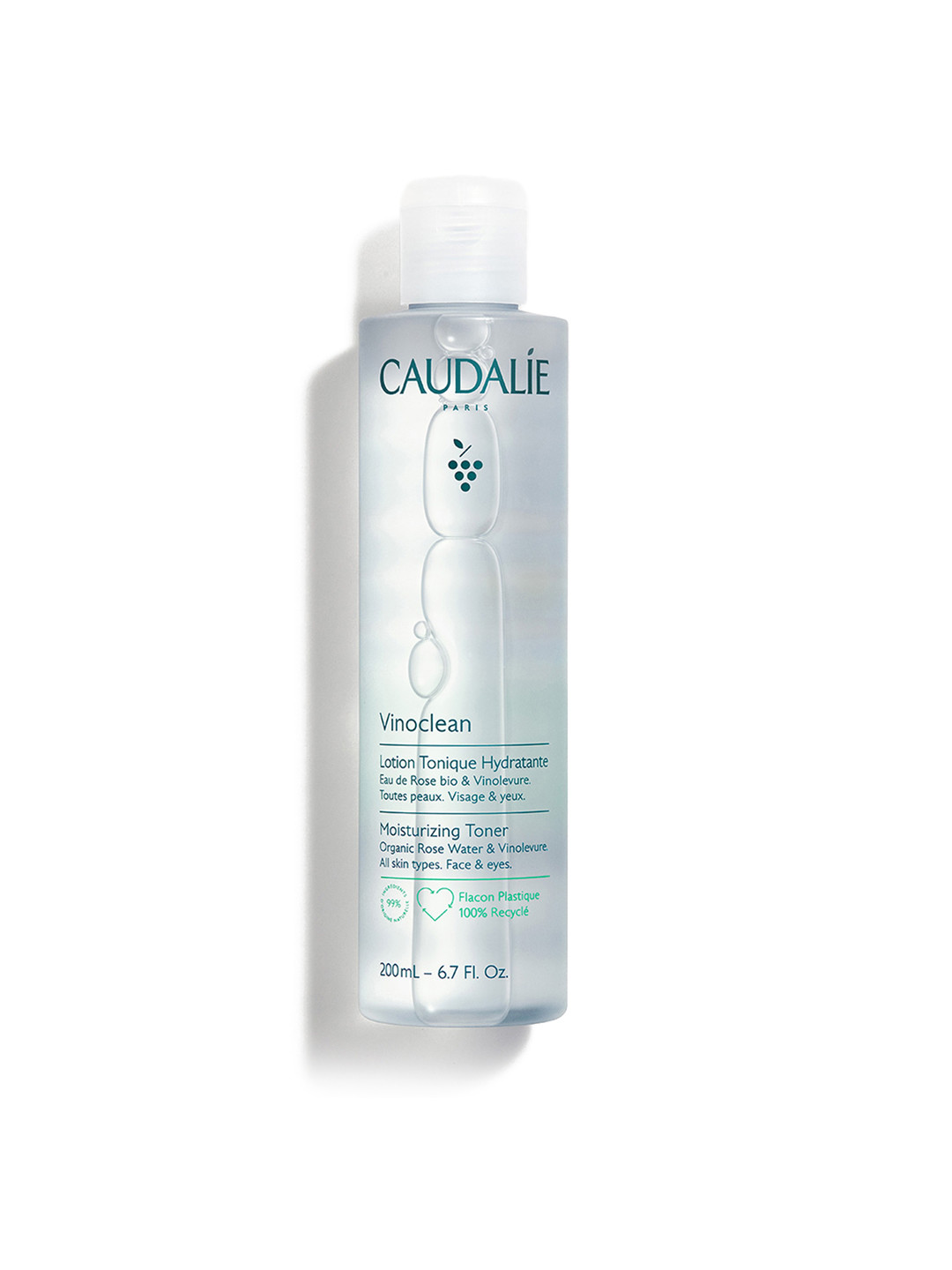 Caudalie Vinoclean Moisturizing Toner with Organic Rose Water & Vinolevure - 200 ml