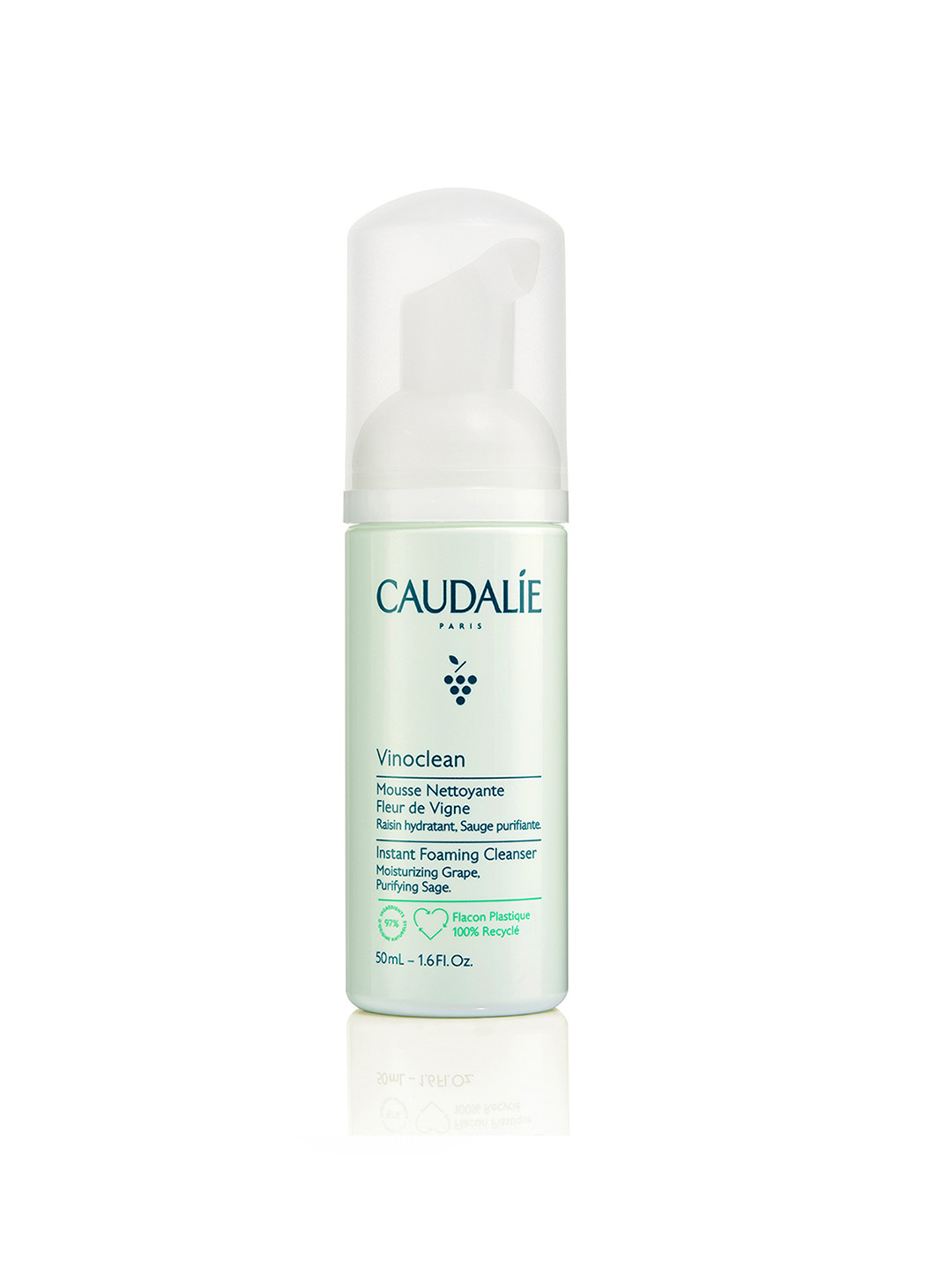 Caudalie Vinoclean Instant Foaming Cleanser with Grape & Sage - Vegan - 50 ml