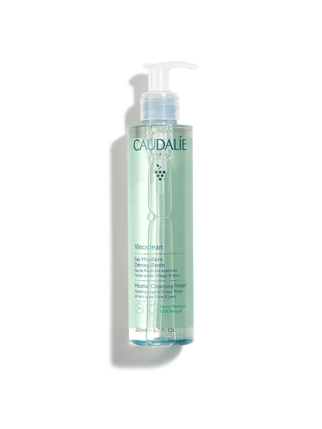 Caudalie Vinoclean Micellar Cleansing Water with Organic Grape Water - Vegan - 200 ml