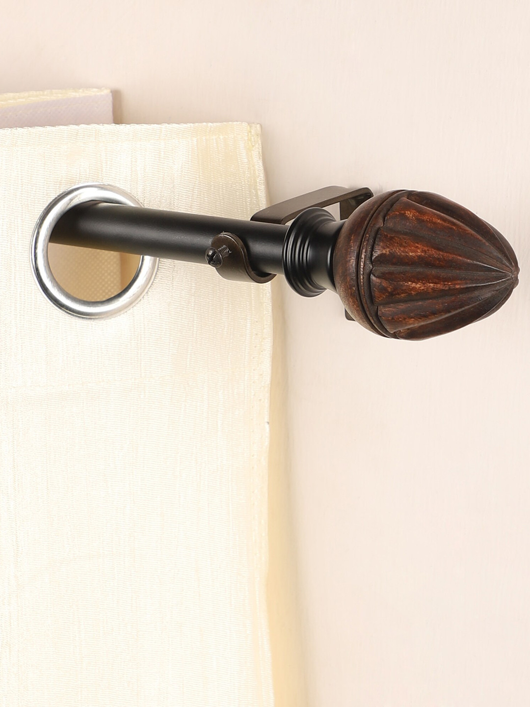 The Decor Mart Brown Extendable Curtain Rods With Brackets