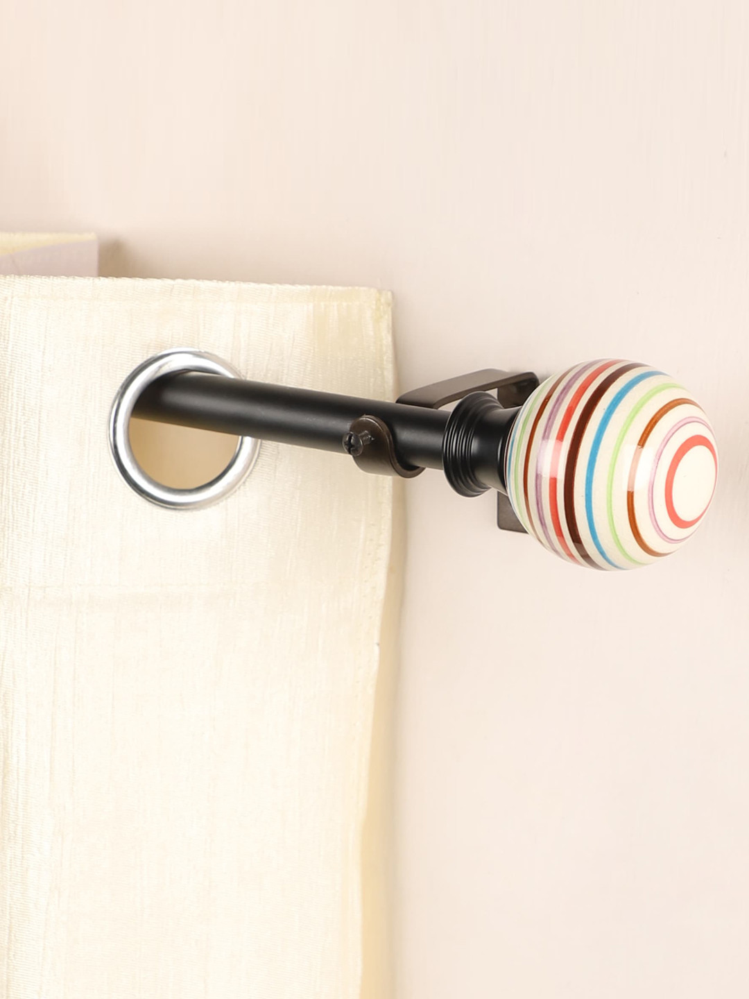 The Decor Mart Set of 2 Multicolored Extendable Curtain Rods With Brackets