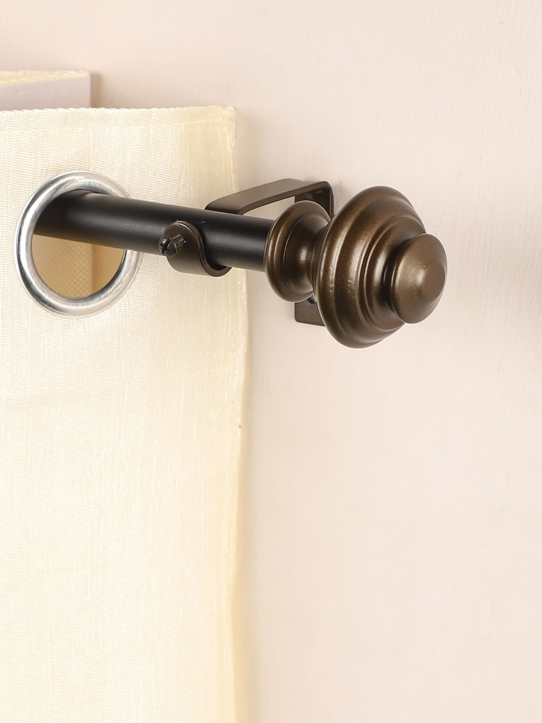The Decor Mart Bronze Extendable Curtain Rod with Metal Finial