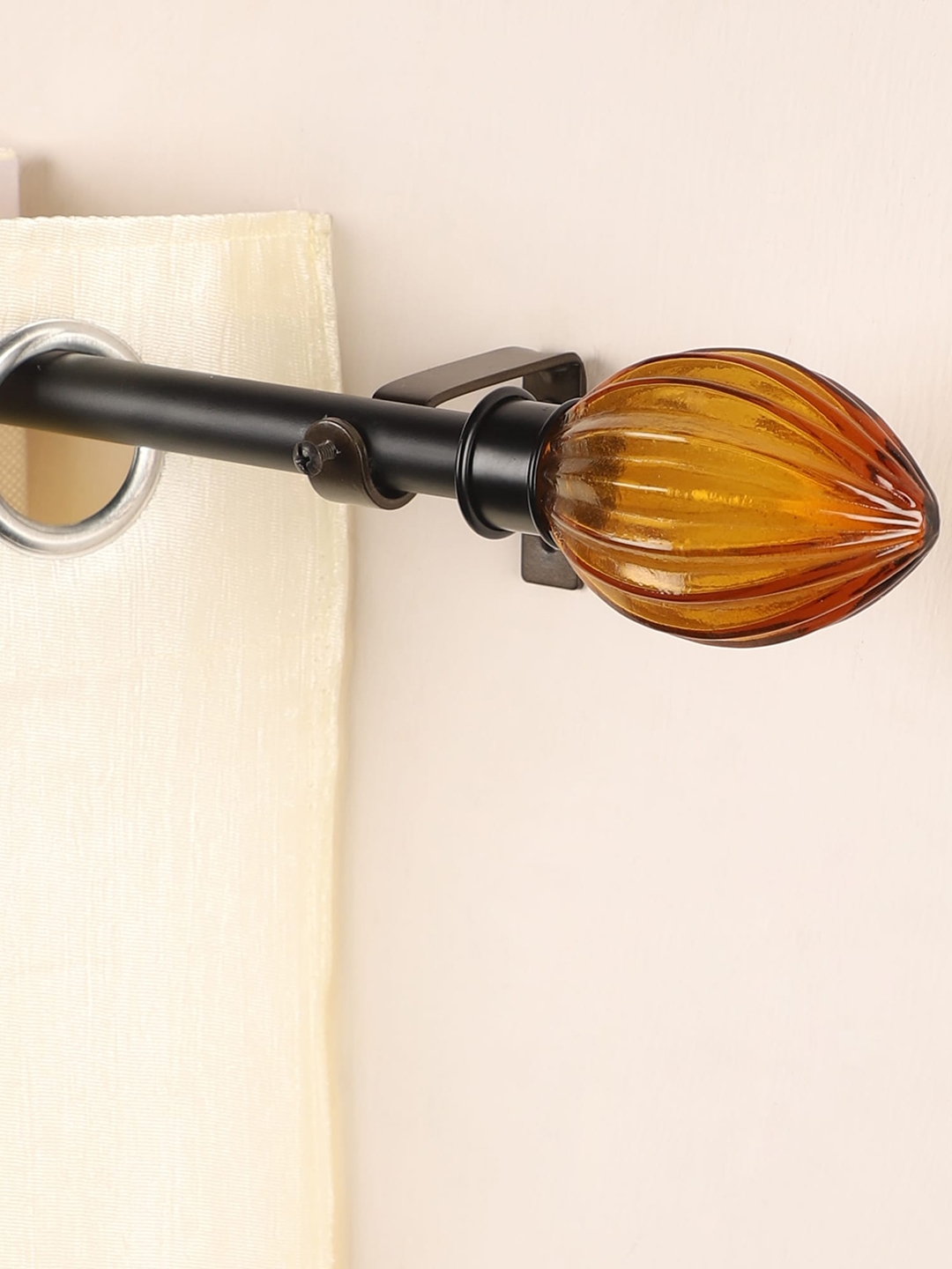 The Decor Mart Set Of 2 Gold-Coloured Extendable Curtain Rods With Brackets