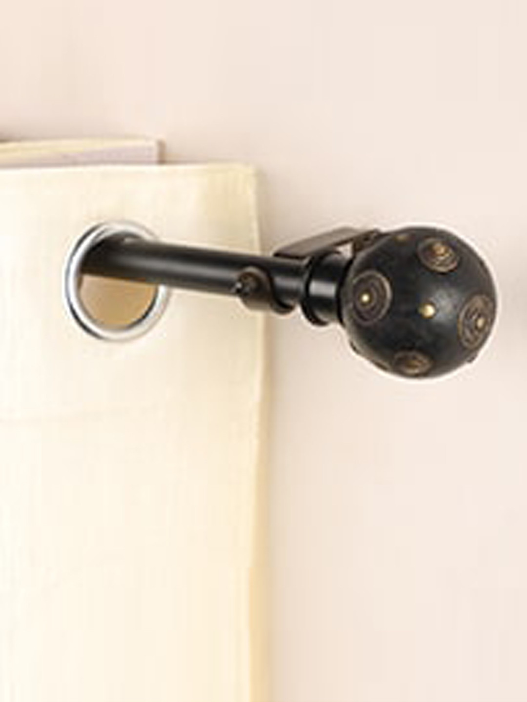 The Decor Mart Brown Extendable Curtain Rods With Brackets