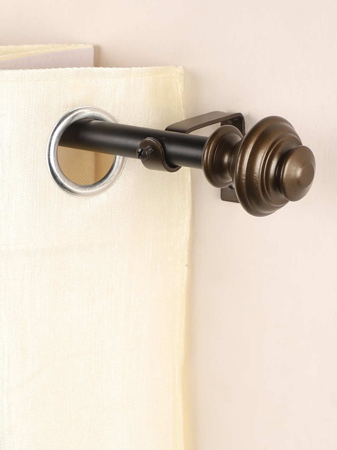 The Decor Mart Set of 2 Bronze Extendable Curtain Rods With Brackets