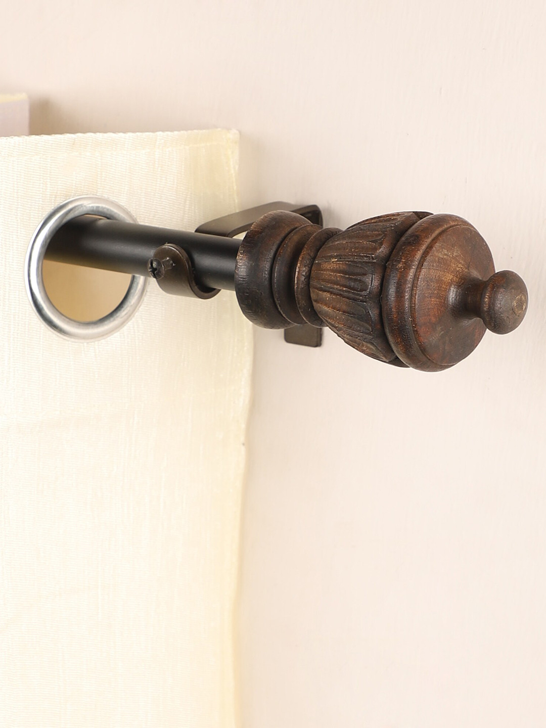 The Decor Mart Set Of 2 Grey Extendable Curtain Rods With Brackets