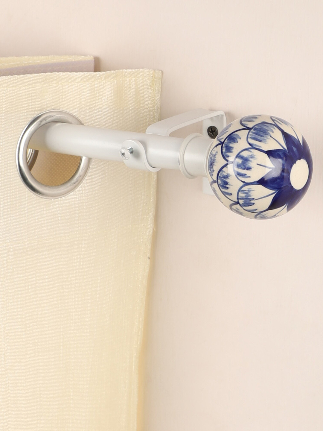 The Decor Mart Blue Extendable Curtain Rods With Brackets