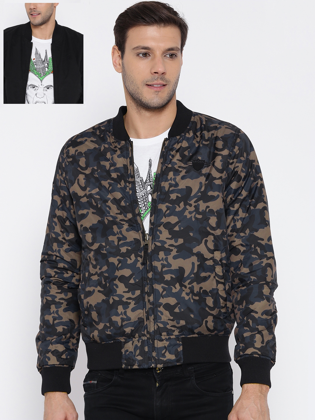 Men's woven on sale players bomber jacket