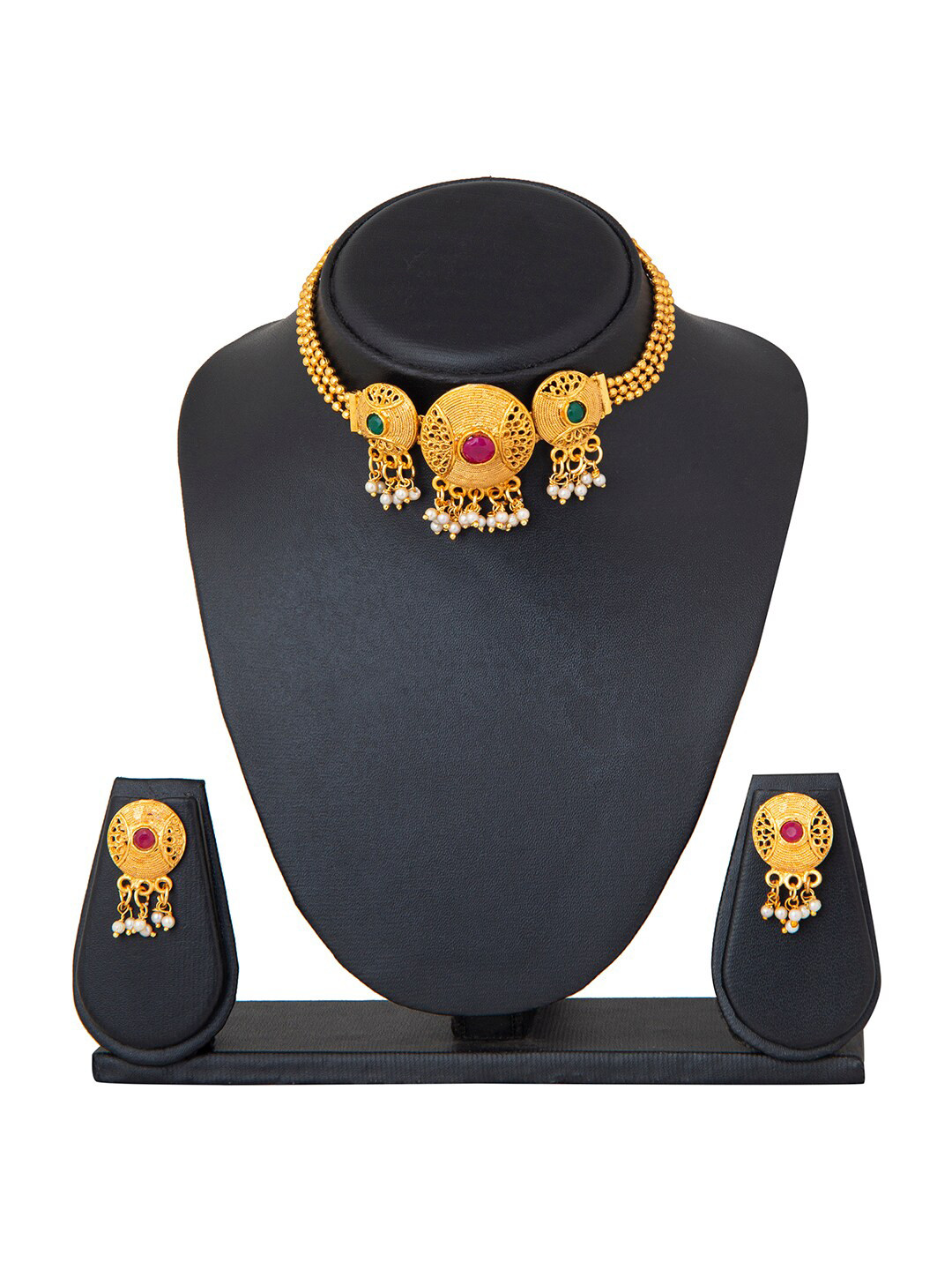 Shining Jewel - By Shivansh Gold-Plated Brass Choker Necklace