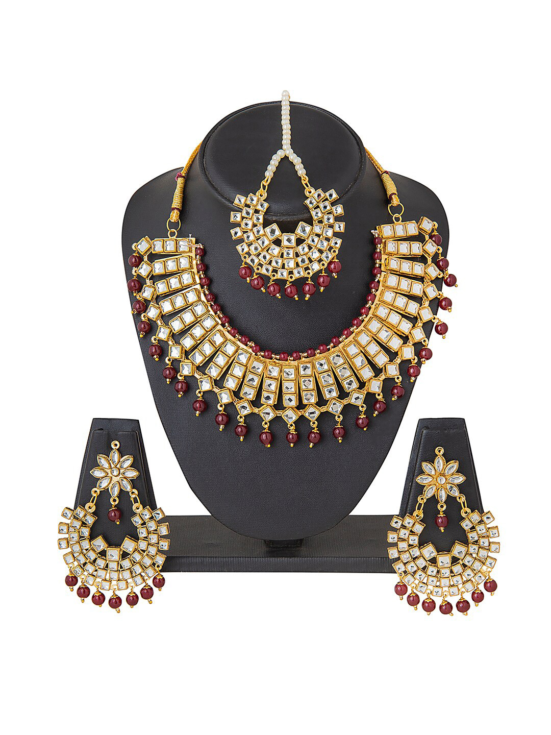 Shining Jewel - By Shivansh Gold Plated Kundan Choker Bridal Jewellery Set with Tikka