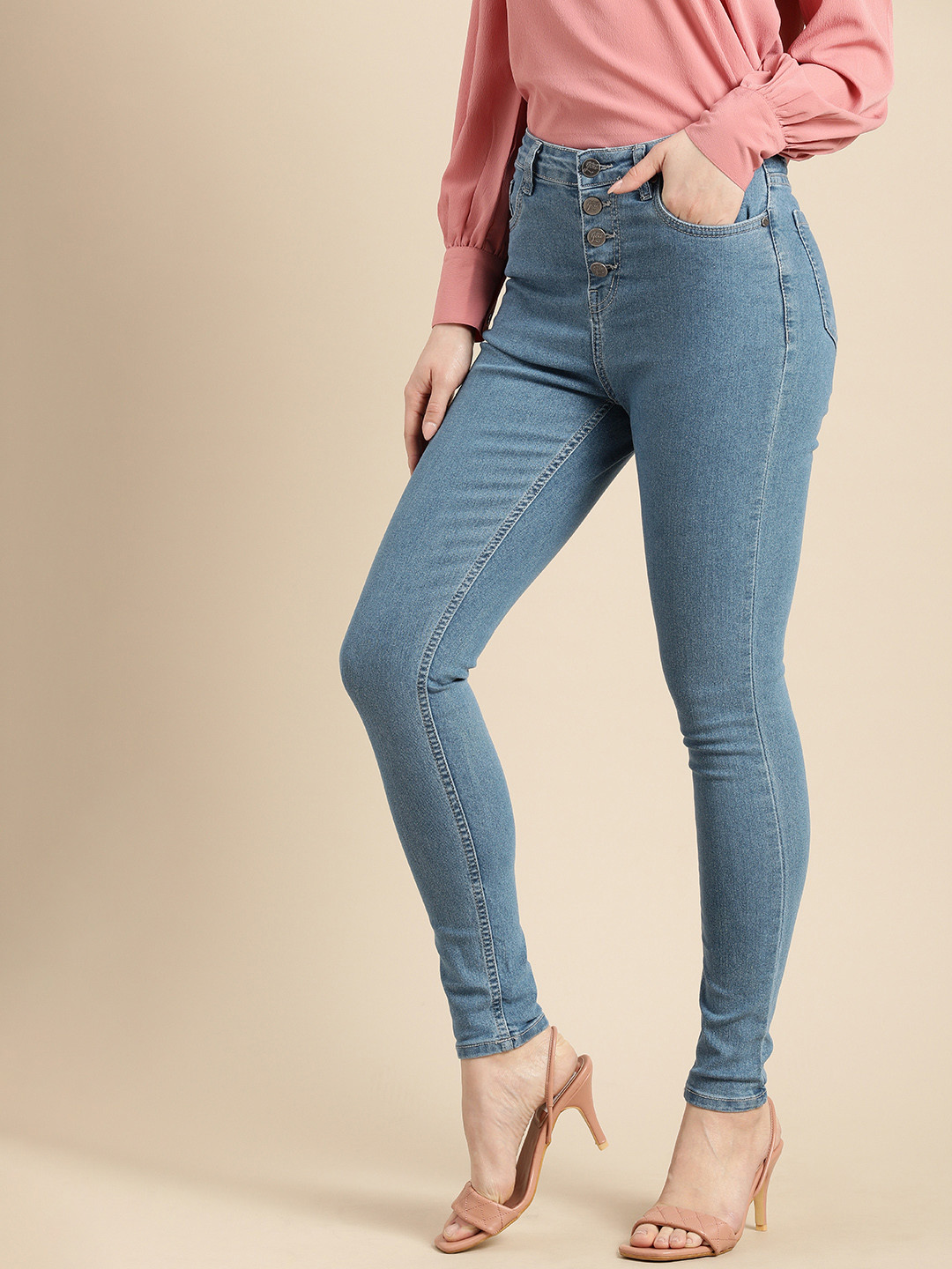 all about you Women Blue Skinny Fit High-Rise Stretchable Jeans
