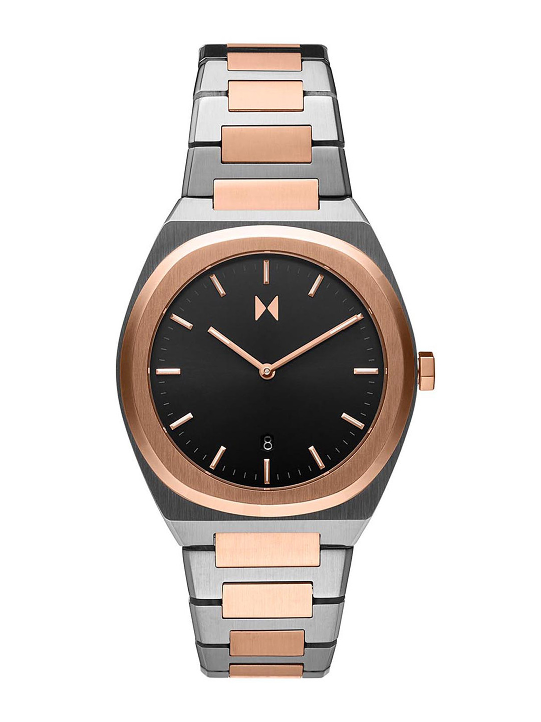 MVMT Men Black Dial & Silver Toned Bracelet Style Straps Analogue Watch 28000171