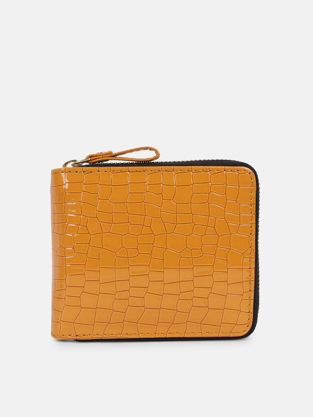 Bagsy Malone Women Yellow Textured Zip Around Wallet