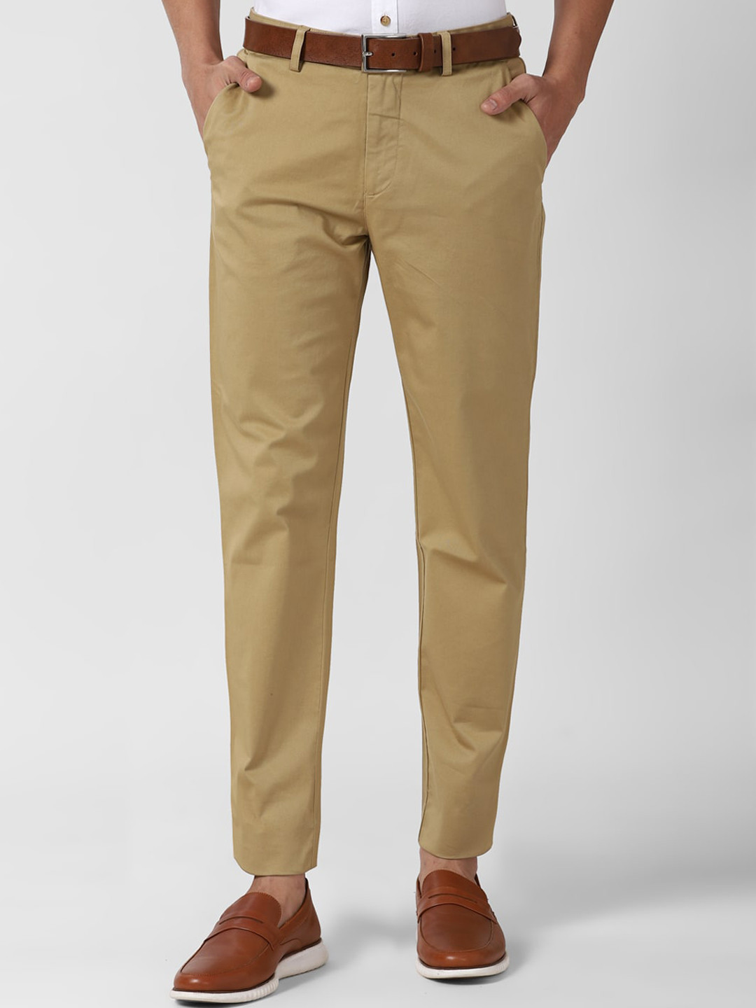 Peter England Casuals Men Khaki Slim Fit Chinos Trousers
