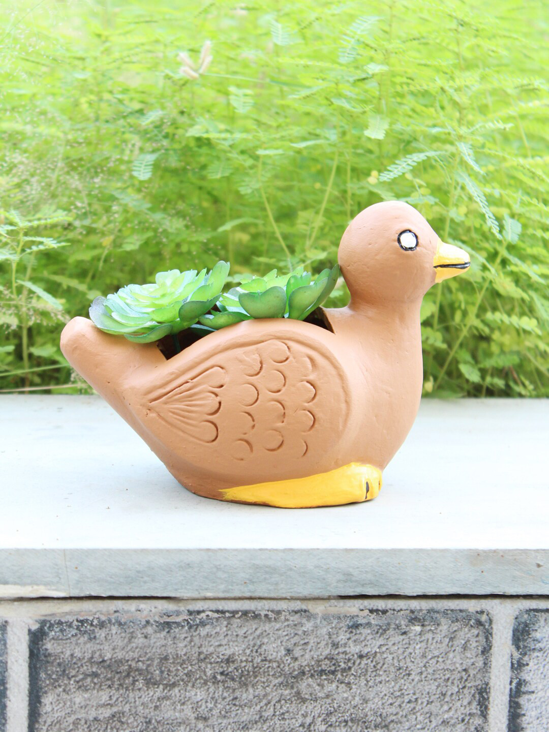 Wonderland Brown Terracotta Duck Pot