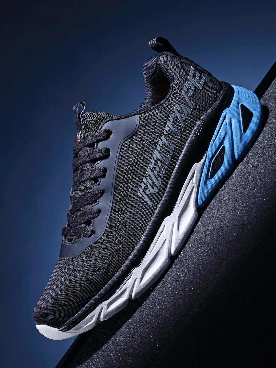 Red Tape Men Black & Blue Walking Shoes