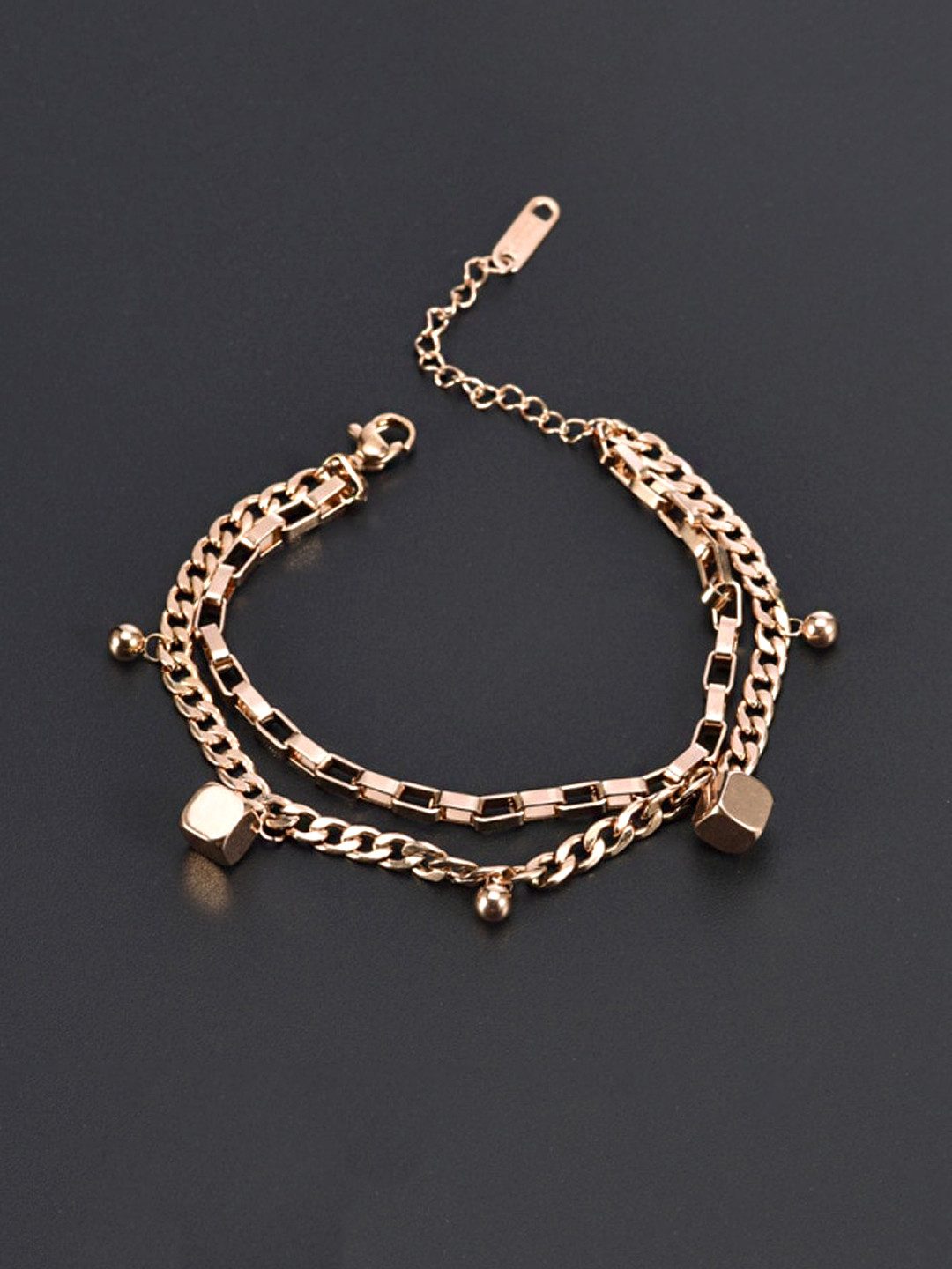 Yellow Chimes Women Rose Gold-Plated Link Charm Bracelet