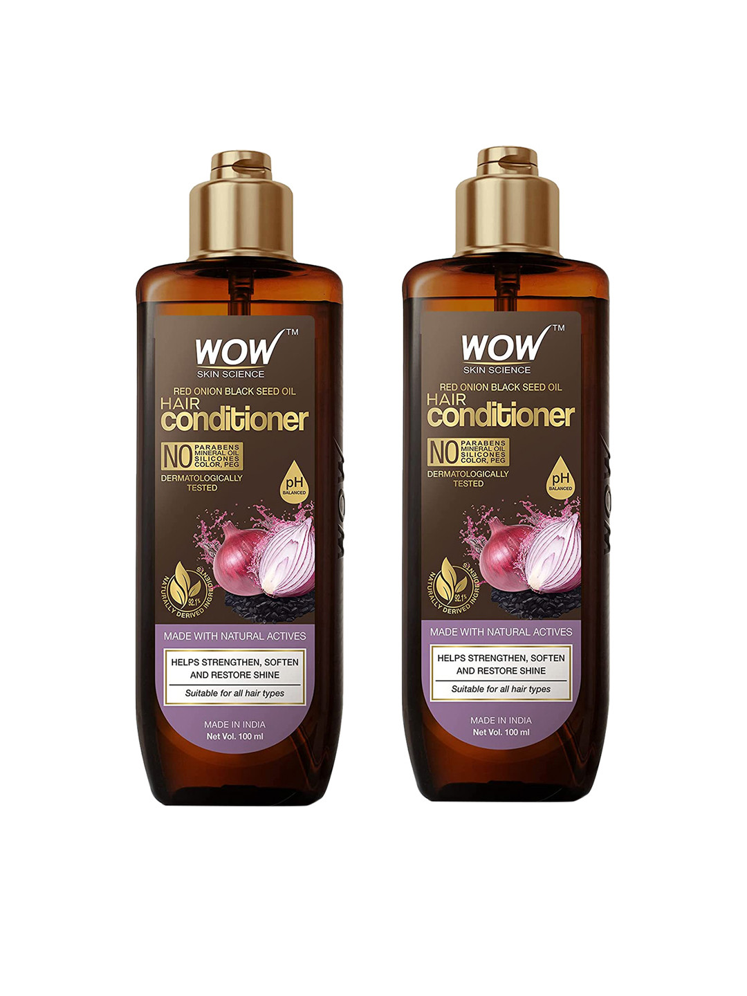 WOW SKIN SCIENCE Set of 2 Red Onion & Black Seed Oil Hair Conditioner - 100 ml each