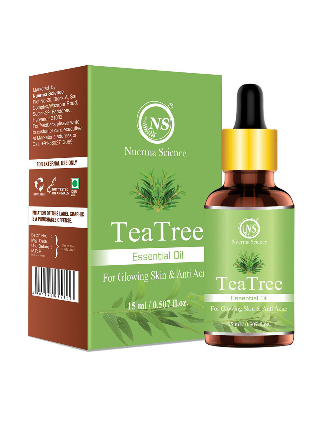 Nuerma Science 100% Natural Therapeutic Grade Tea Tree Essential Oil 15 ml