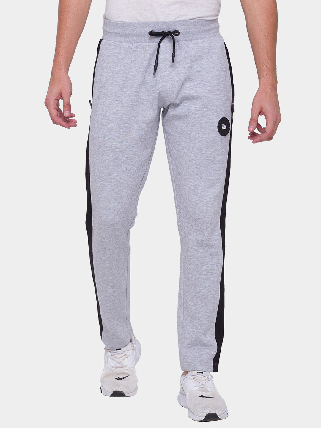Being Human Men Grey Melange Solid Track Pant