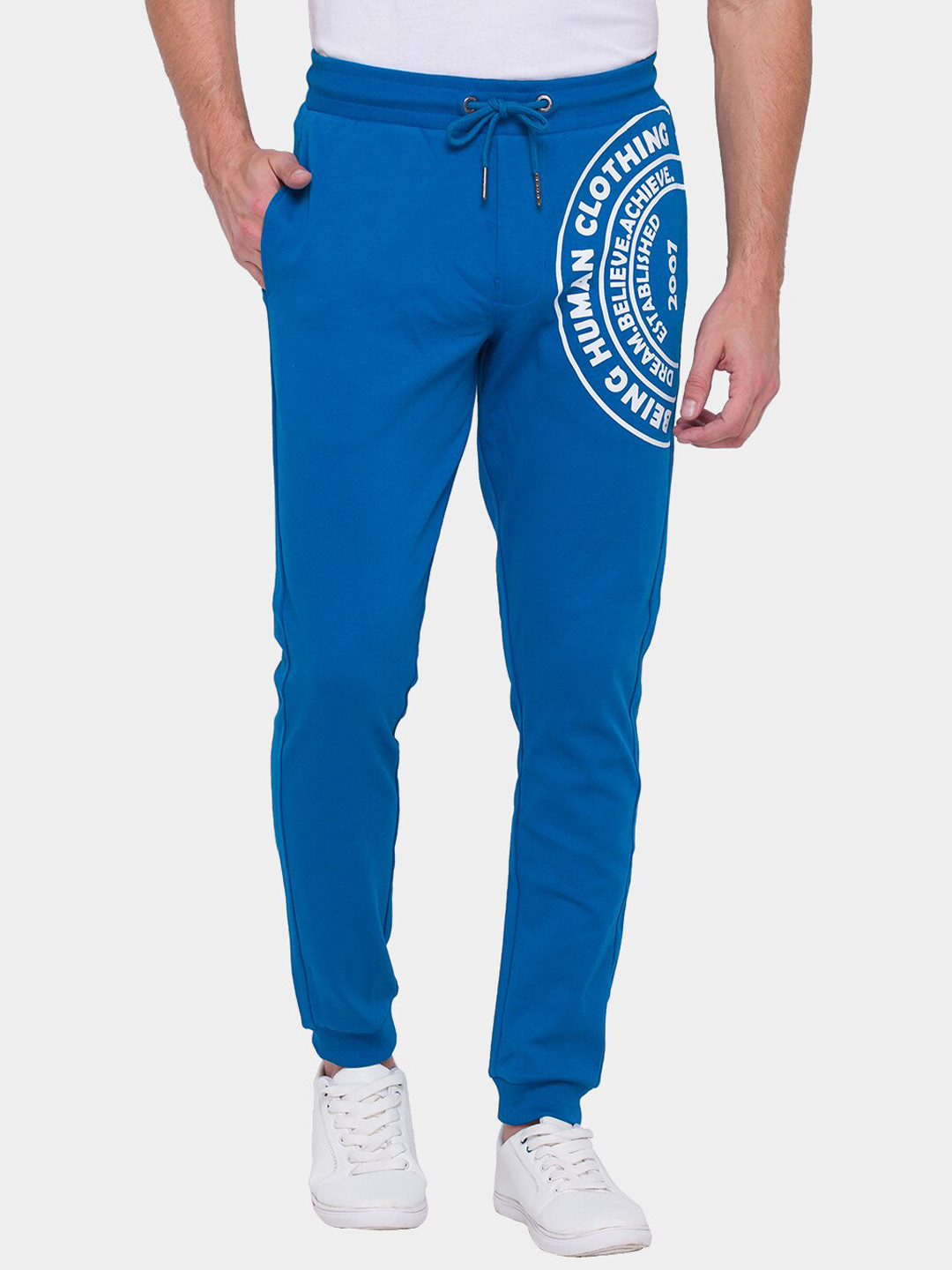 Being Human Men Blue Solid Joggers