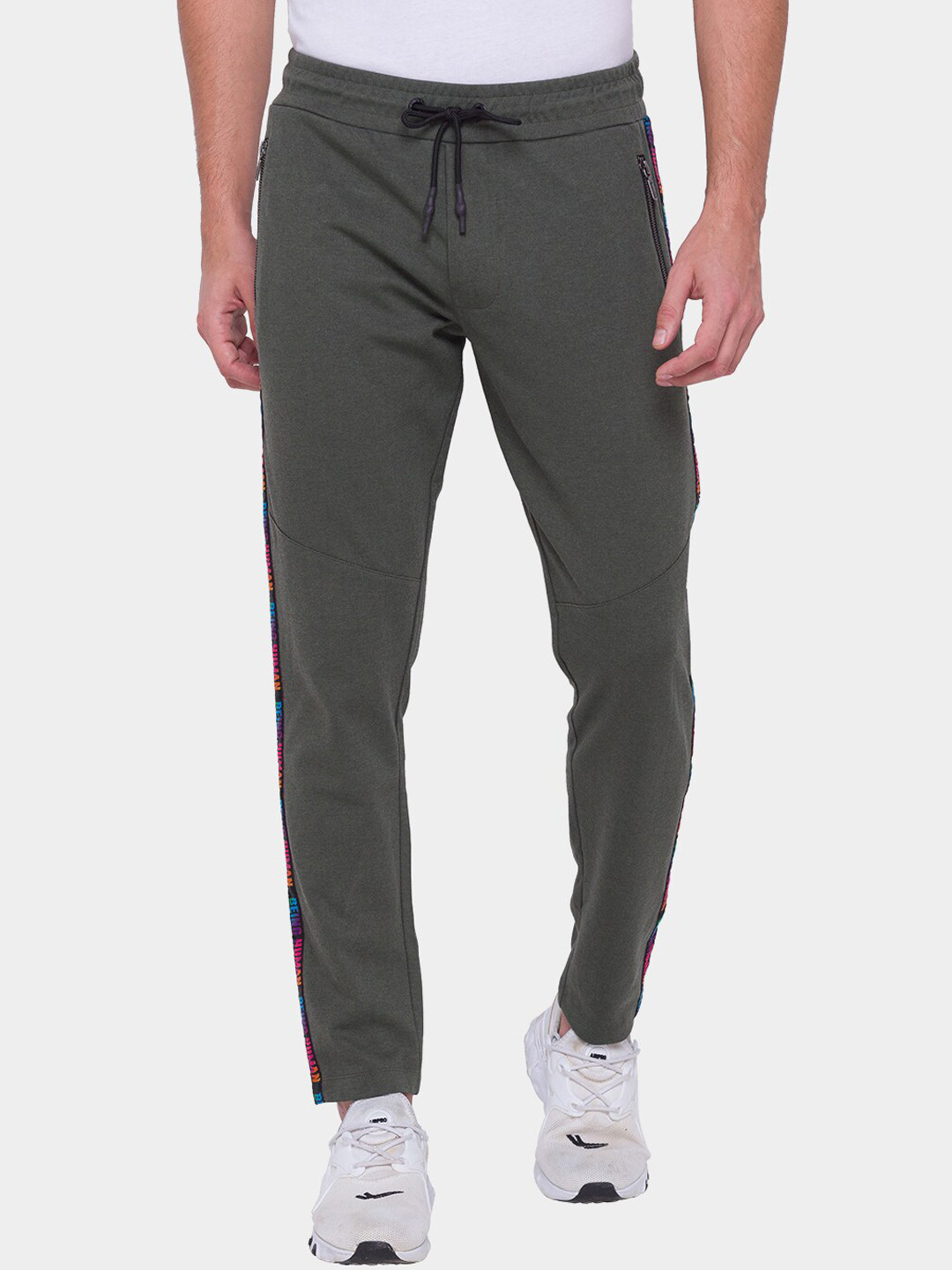 Being Human Men Green Solid Regular Track Pants
