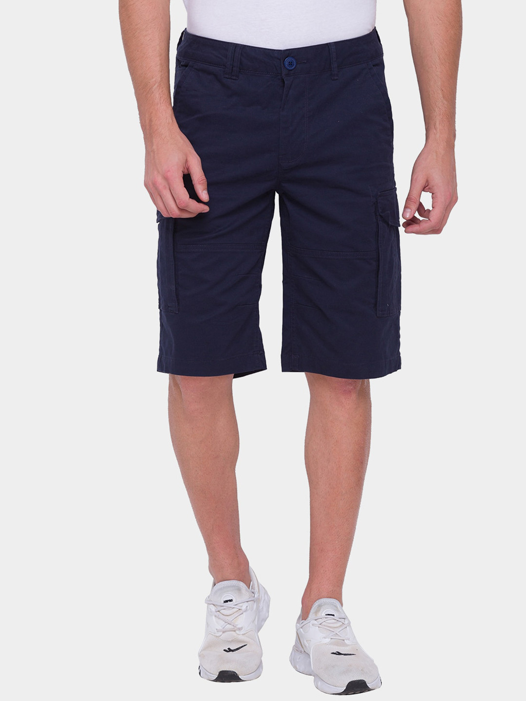 Being Human Men Blue Low-Rise Cargo Shorts