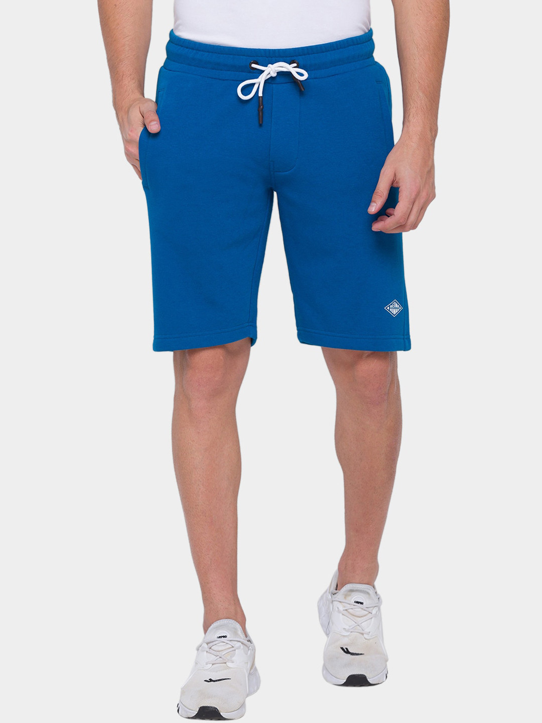 Being Human Men Blue Low-Rise Pure Cotton Shorts
