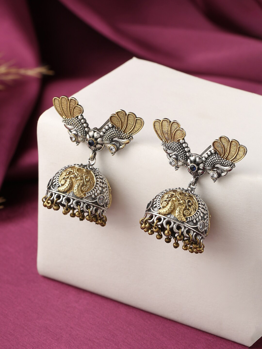 VIRAASI Assorted Dome Shaped Jhumkas