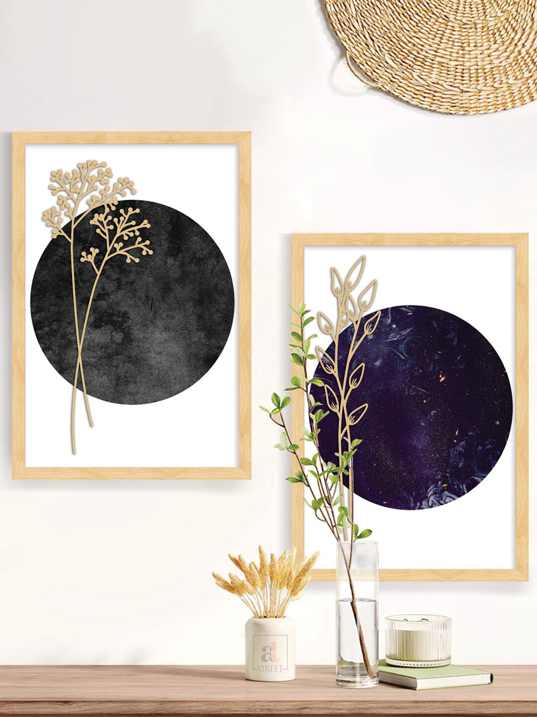 Art Street Set Of 2 Embossed 3D Framed Wall Decor