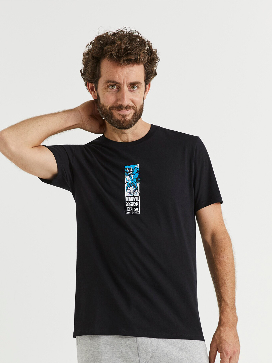 Celio Men Black Venom Print T-shirt