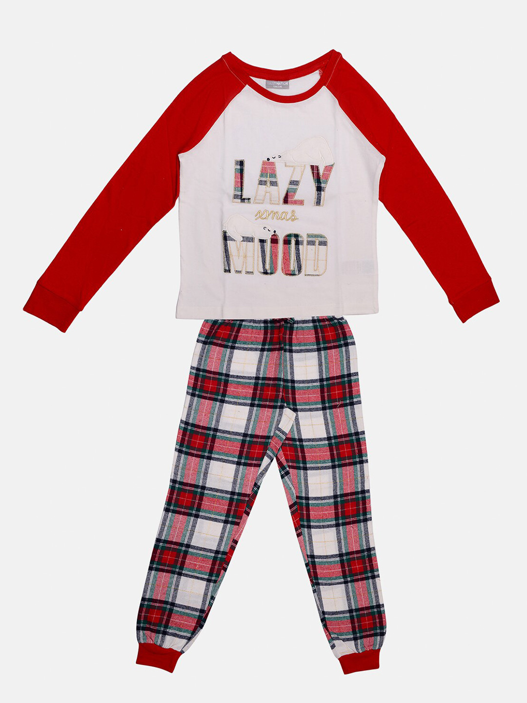 TINY HUG Boys Red & Grey T-shirt with Joggers