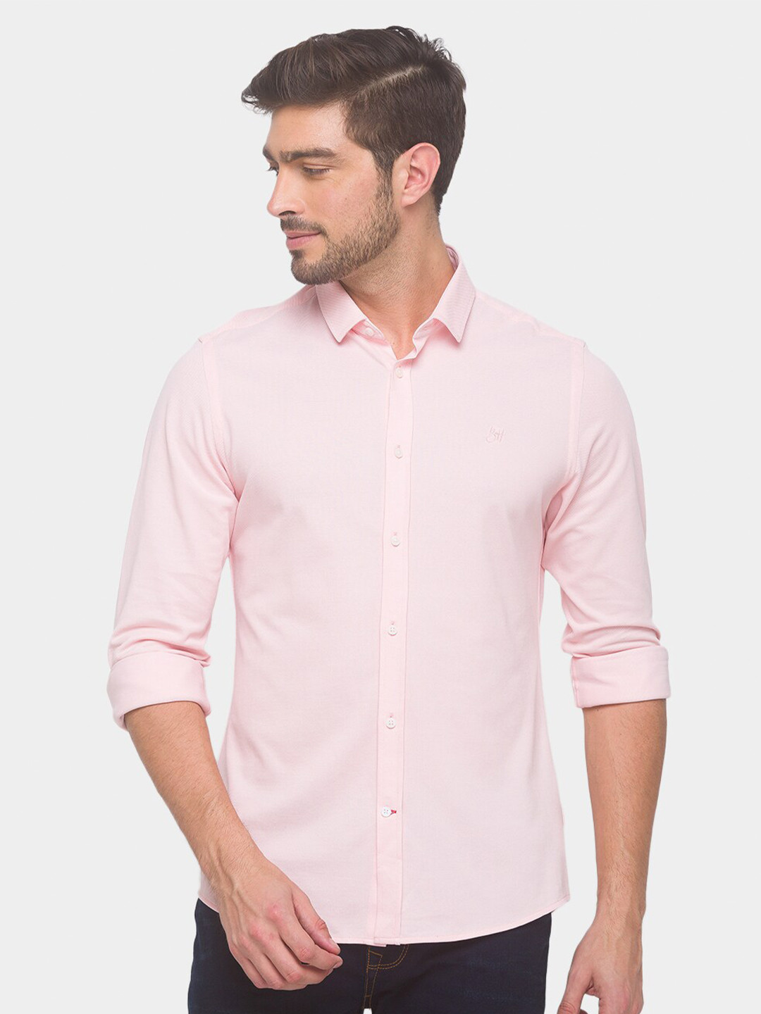 Being Human Men Pink Comfort Regular Fit Casual Shirt