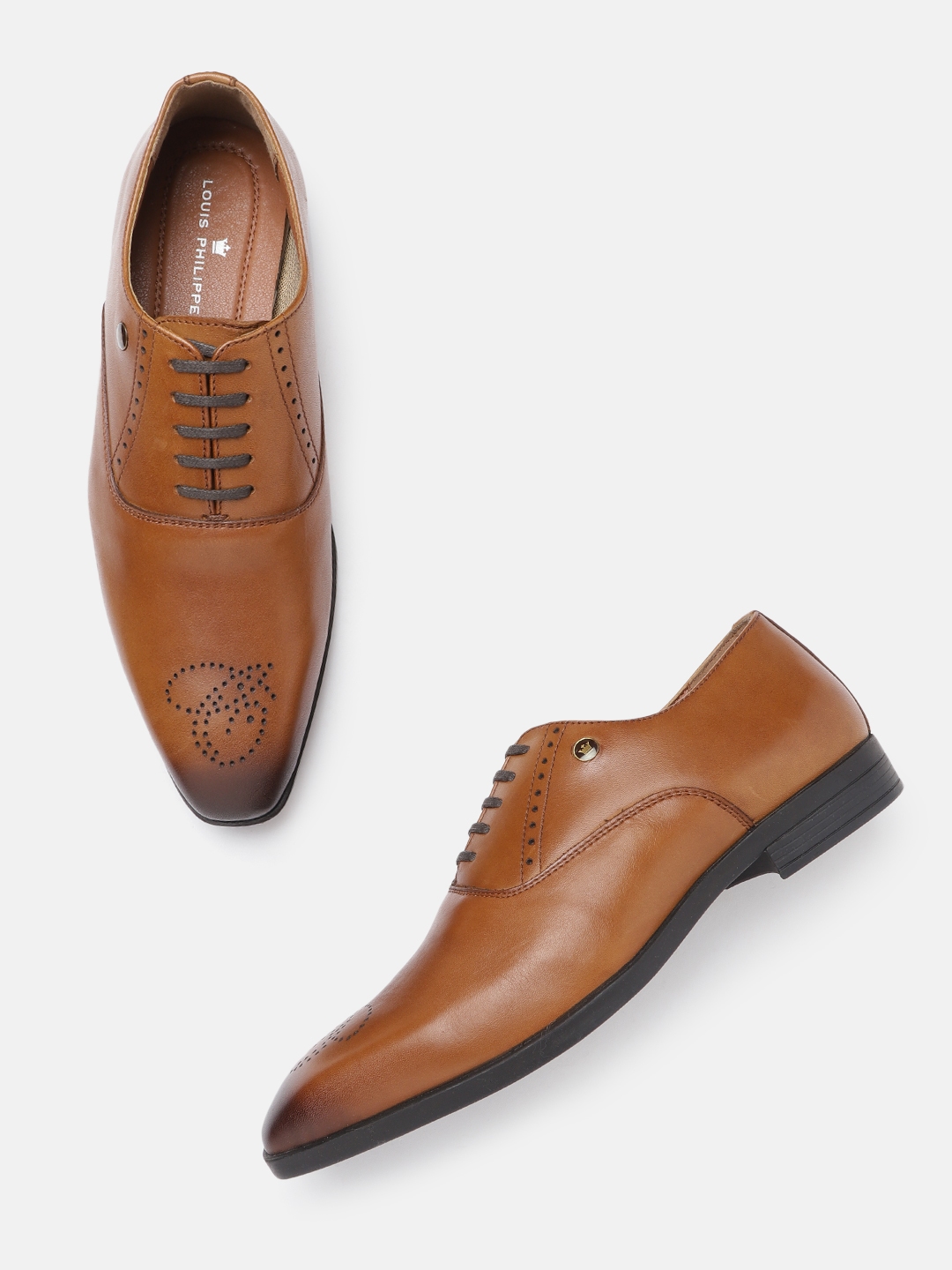 Louis philippe new arrivals tan formal shoes