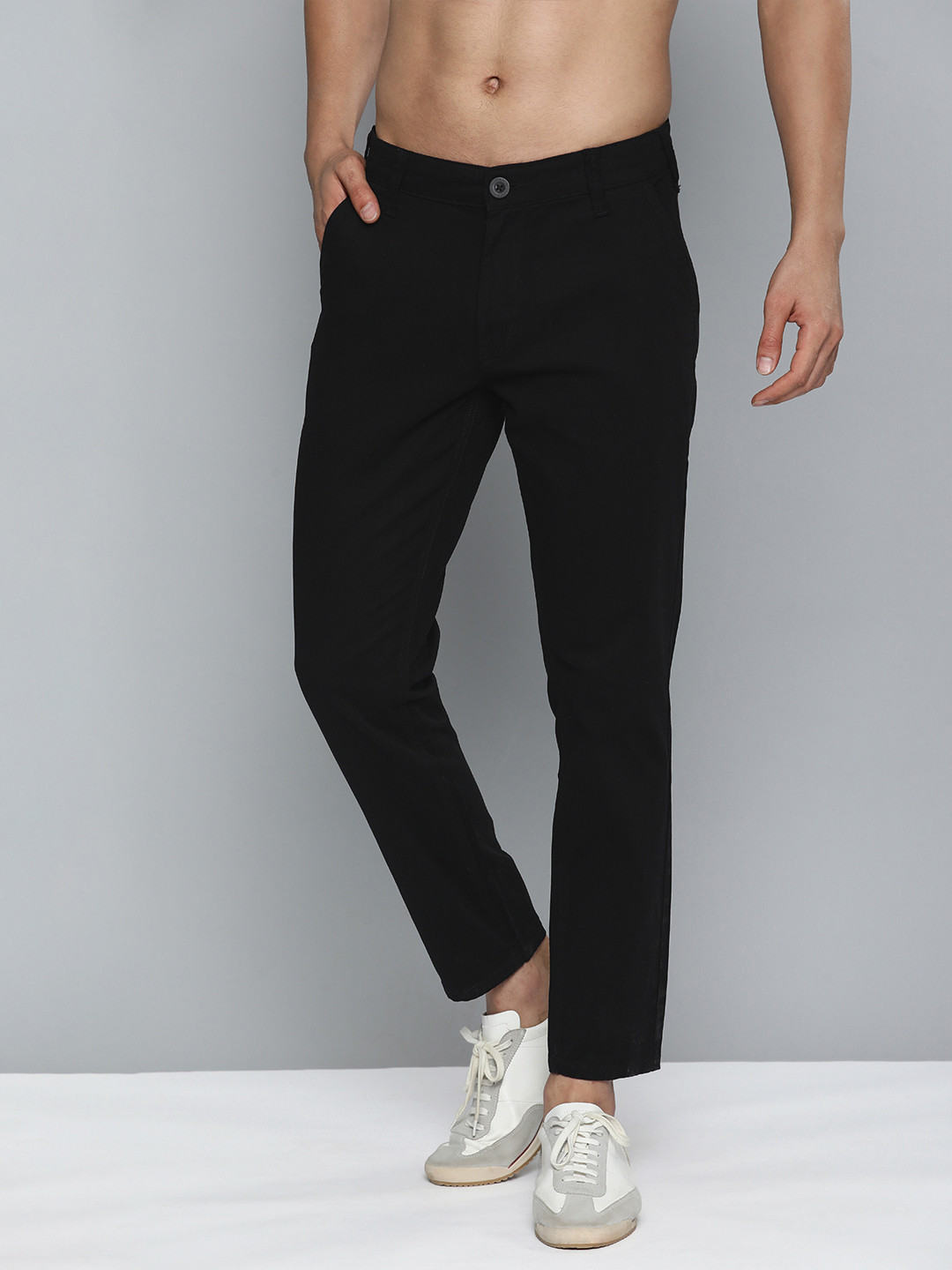 HERE&NOW Men Black Slim Fit Chinos