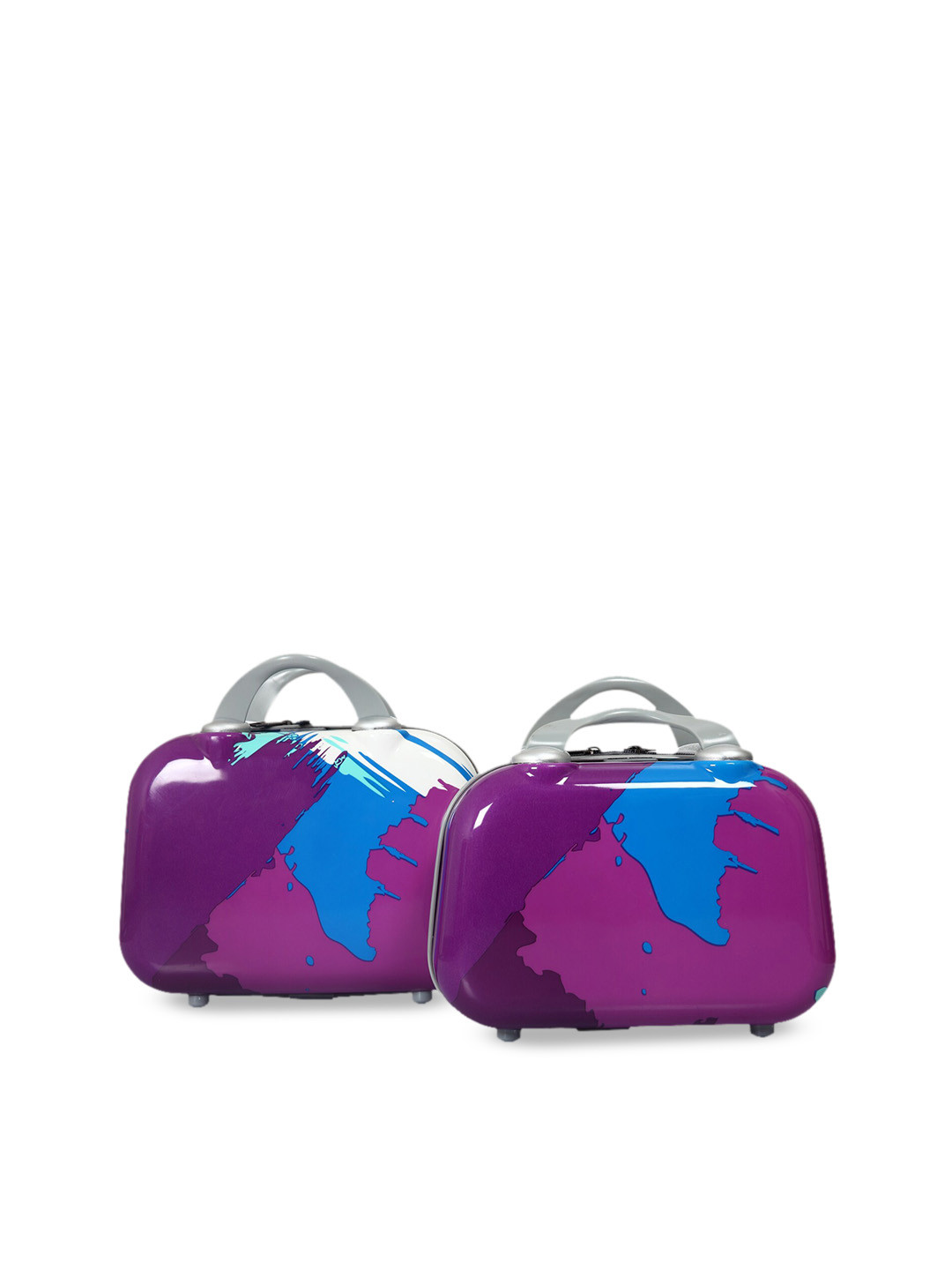 Polo Class Set of 2 Blue & Purple Abstract Printed Vanity Bag