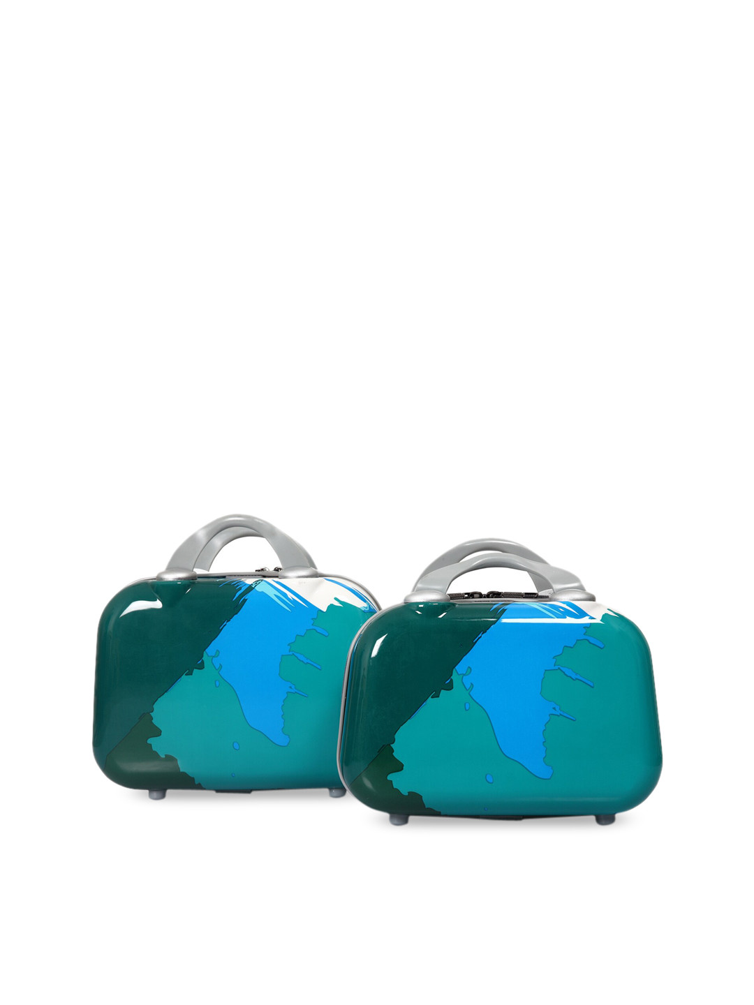Polo Class Set of 2 Blue & Green Printed Vanity Bags