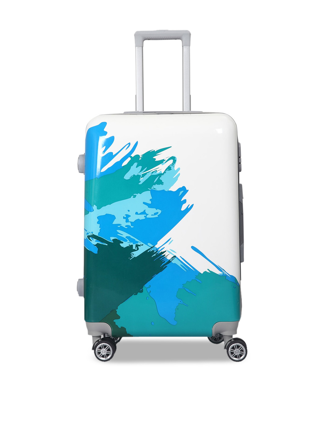 Polo Class Blue & White Polycarbonate Trolley Bag-20 inch