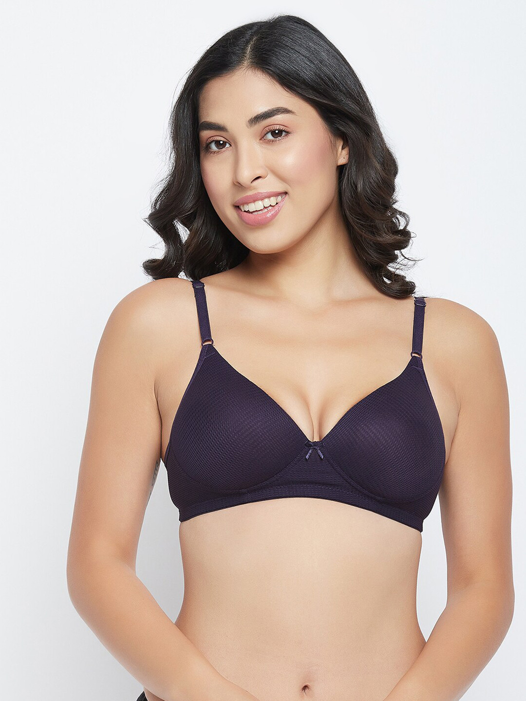 Clovia Purple Lightly Padded T-shirt Bra