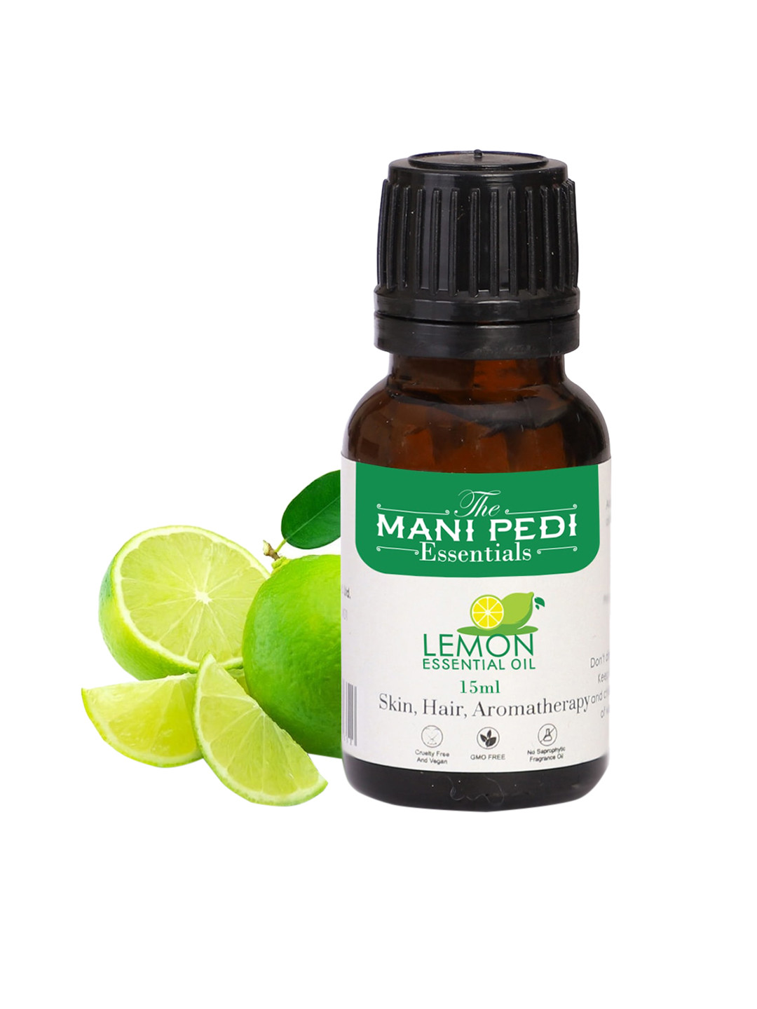 The Mani Pedi Essentials Lemon Essential Oil for Skin Hair & Aromatherapy - Vegan - 15 ml